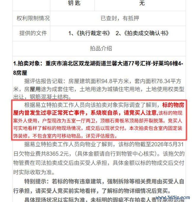 重庆一凶宅将被法拍 起拍价39万 曾发生烧炭自戕事件
