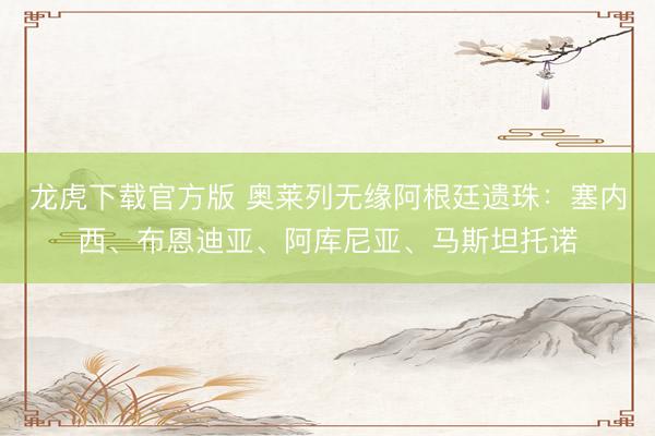 龙虎下载官方版 奥莱列无缘阿根廷遗珠：塞内西、布恩迪亚、阿库尼亚、马斯坦托诺
