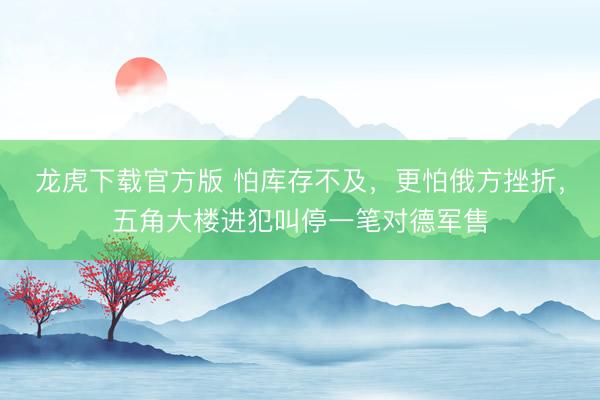 龙虎下载官方版 怕库存不及，更怕俄方挫折，五角大楼进犯叫停一笔对德军售